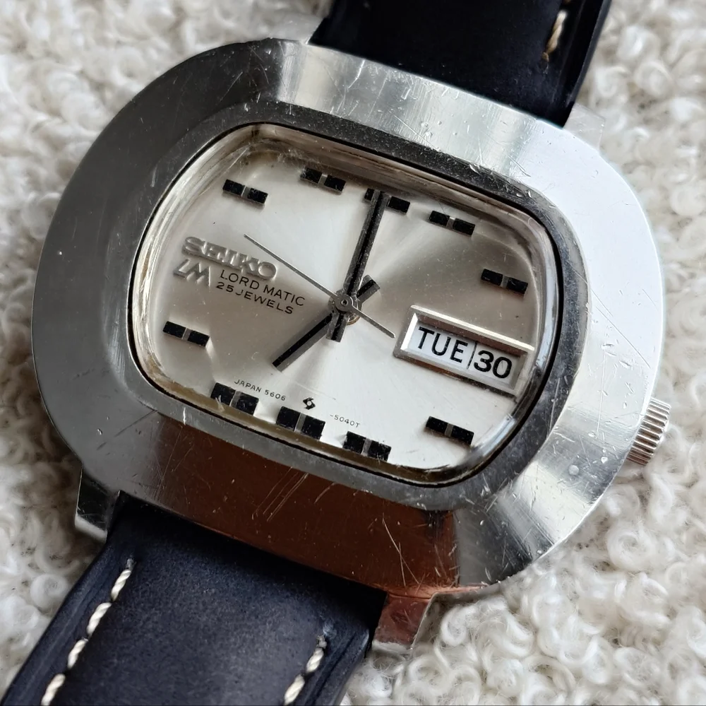 Seiko Lord Matic 25 Jewels Automatic “TV Dial” Vintage Watch Japan 1970s Rare - Picture 1 of 11